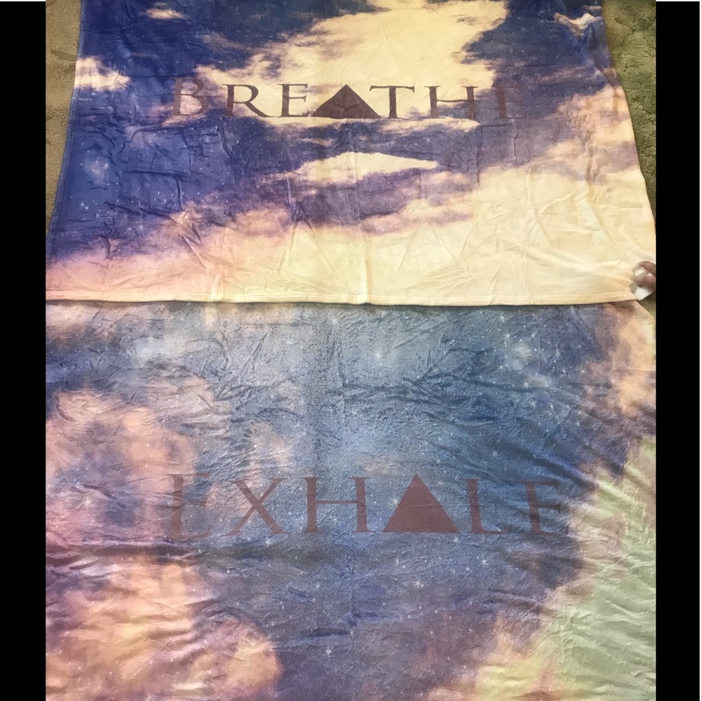 New set of two fleece blankets exhale and breathe